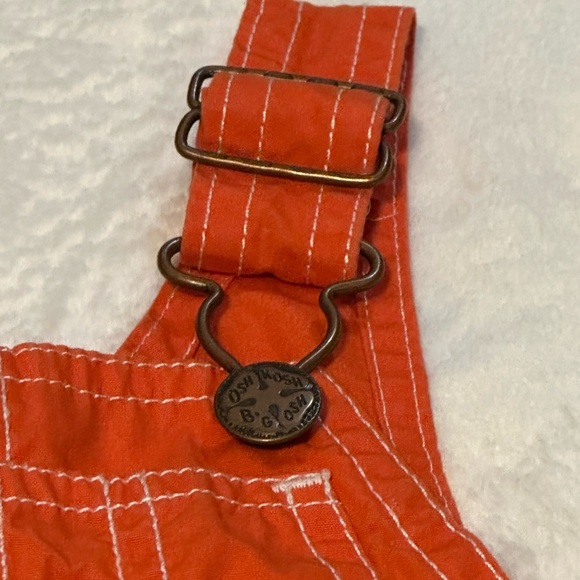 Vintage OshKosh B'gosh Solid Orange Shortalls Vestpak Unisex Size 12 Months - Picture 5 of 8